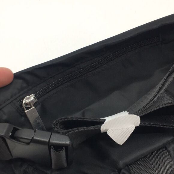 Joy Mangano black lightweight belt bag with silver tone hardware - Picture 6 of 12